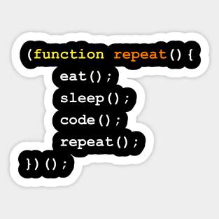 Function { Eat Sleep Code Repeat } Sticker